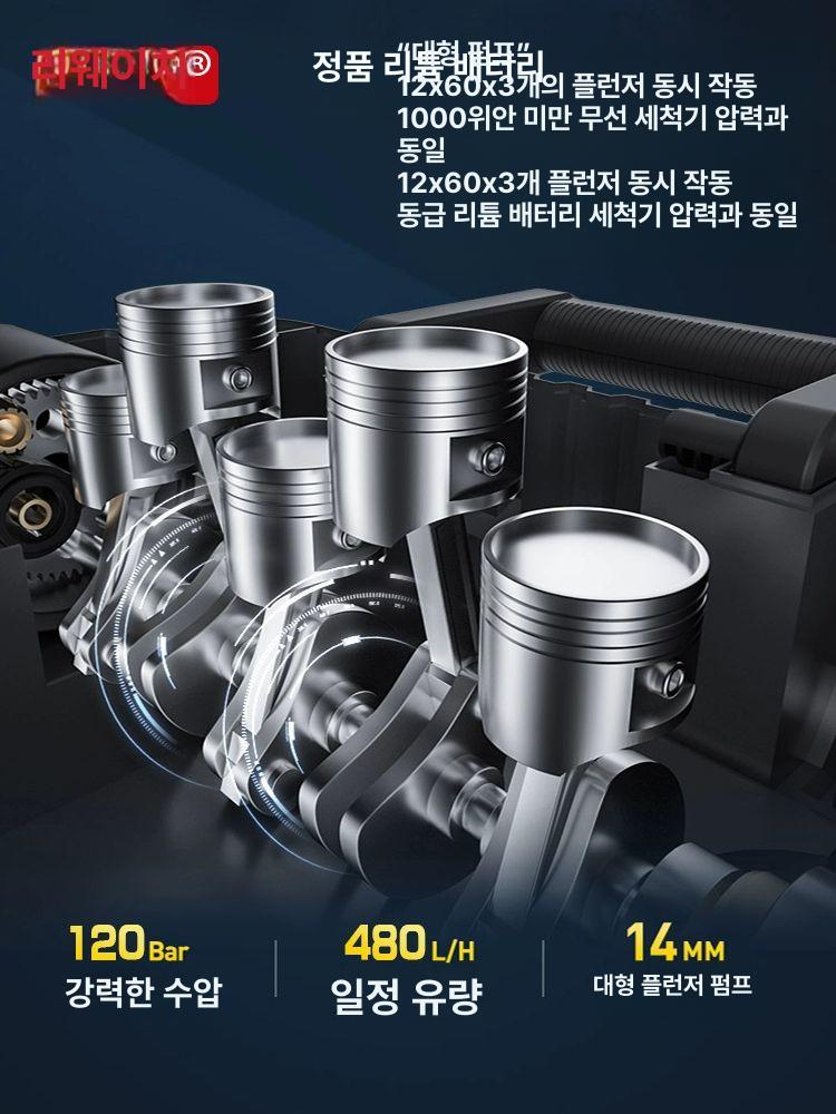 리튬 세차기 고압 충전식 무선세차건 워터건 분사기 배터리 청소기 가정용 - 상세 이미지 3