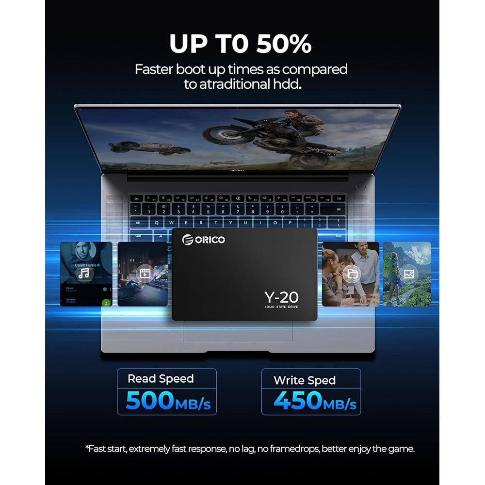ORICO 2TB SATA SSD 2.5인치 내장 솔리드 스테이트 드라이브, 읽기 속도 최대 500MB/s, 데스크탑 노트북 NAS DIY 외장 드라이브용 III 6Gbps - - 상세 이미지 2
