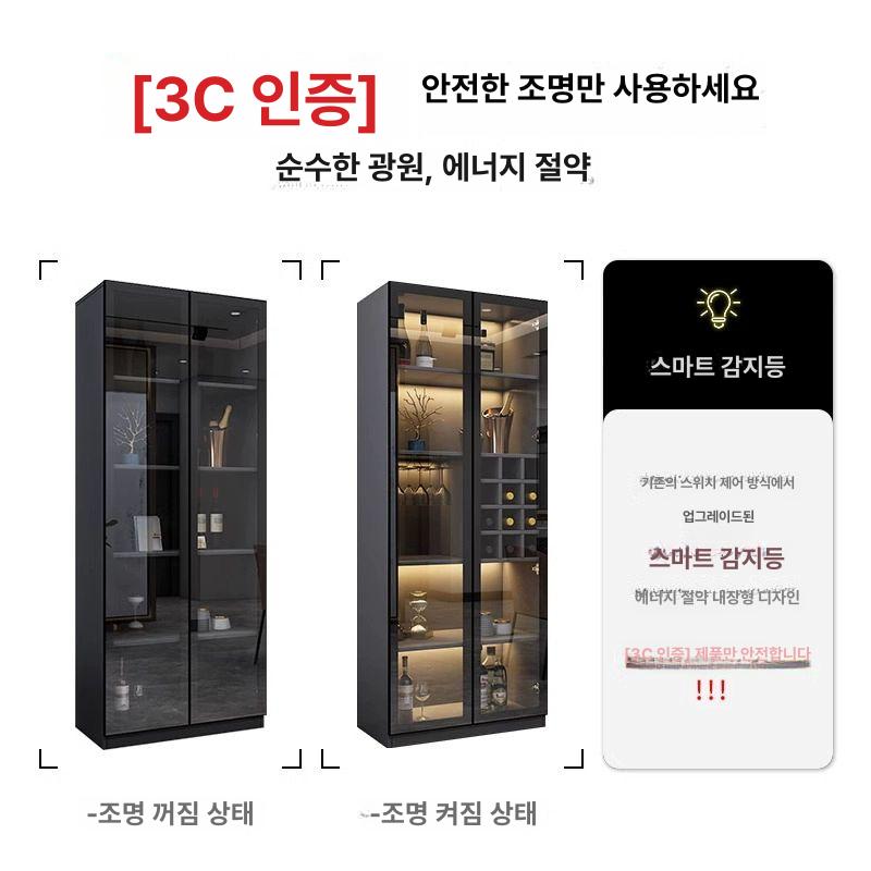 양주 진열장 위스키 led 유리 술장 와인 장식장 클럽 보관함 양주장 선반 - 상세 이미지 5