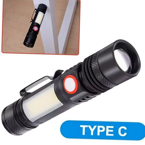 강력 led 손전등 충전식 c 타입 손전등 다기능 휴대용 랜턴 - 상품 이미지