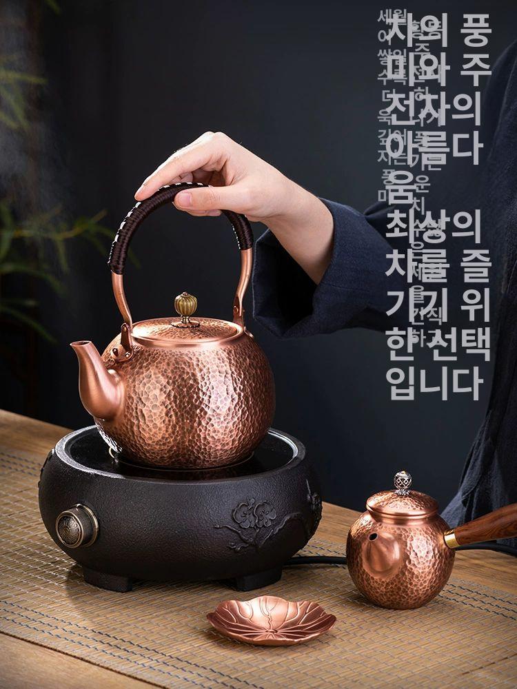구리 주전자 핸드메이드 드립 빈티지 동제 엔틱 가정용 찻주전자 카페용 - 상세 이미지 3