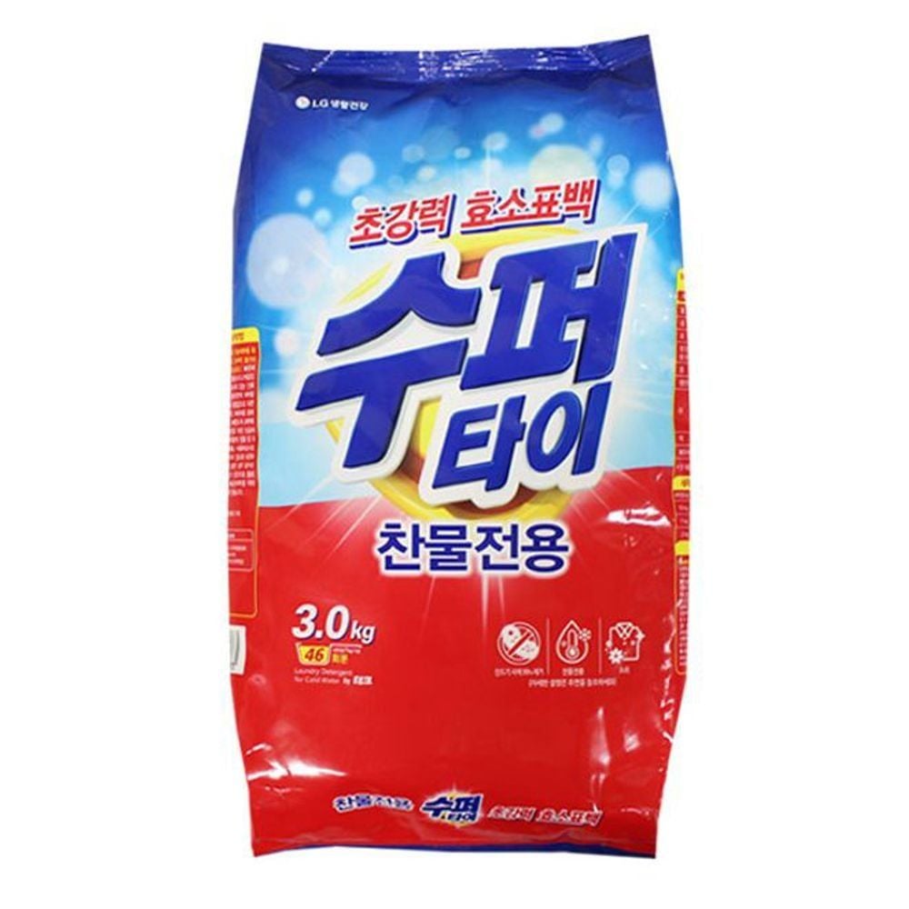 수퍼타이 찬물 세탁기 가루 빨래 세탁 세제 3.0kg - 상품 이미지