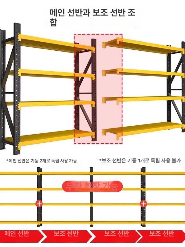 카센터 적재대 경량랙 화물 앵글 선반 창고용 실버그레이 타이어 수리용 - 상세 이미지 4