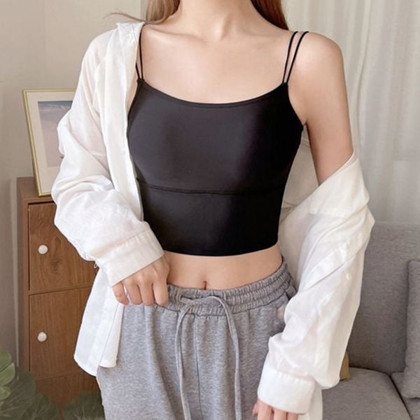 데일리 여성 크롭 나시 슬림 크롭 나시 캐주얼 이너 - 상품 이미지