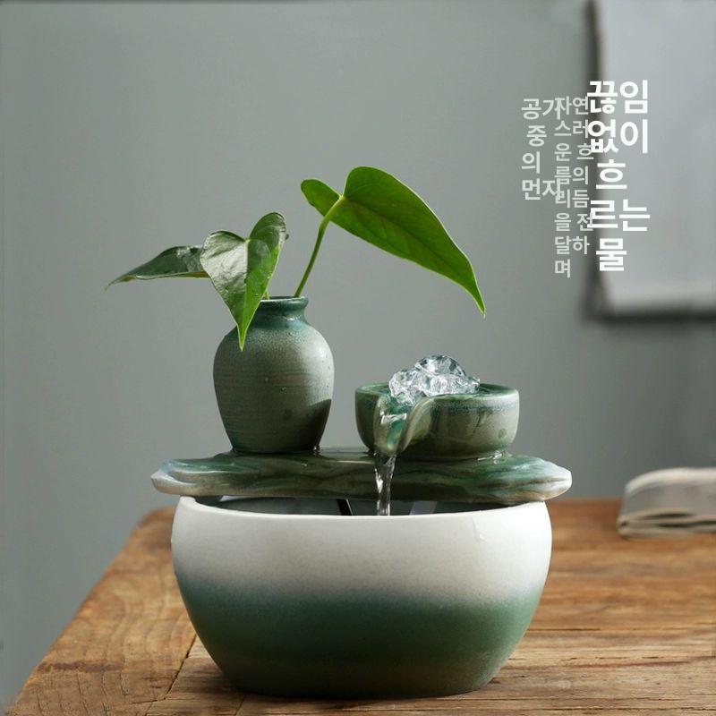 실내 분수대 소형 미니 거실 조경 장식품 인공폭포 워터가든 인테리어 연못 - 상세 이미지 3