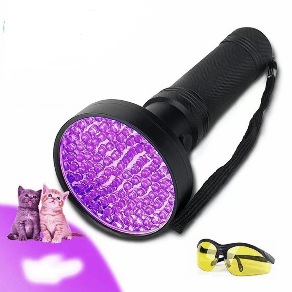 집안 반려동물 오줌얼룩 강력 자외선 UV LED 100구 탐지기 휴대용 알루미늄 얼룩제거 - 상세 이미지 2