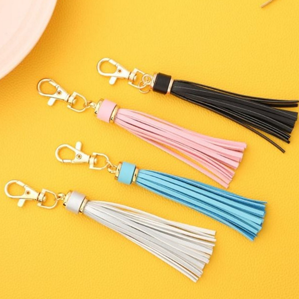DIY 가죽 태슬 비즈 가방 태슬 열쇠고리 장식 - 상품 이미지