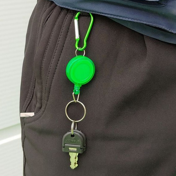 신축 늘어나는 키 홀더 릴타입 와이어 키 홀더 열쇠고리 카라비너 - 상품 이미지