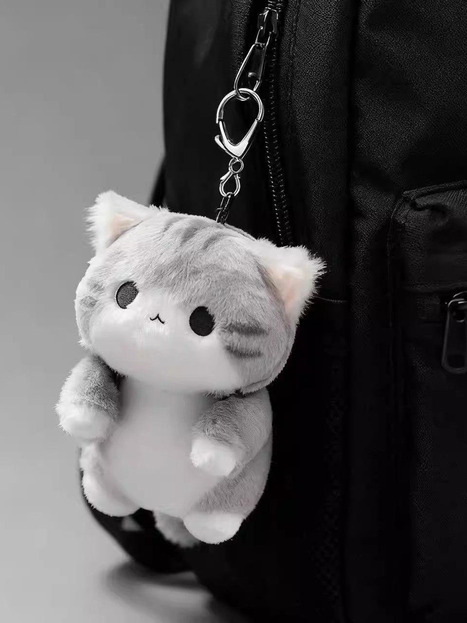 회색냥이키링 귀여운 고양이 깜장 백팩 깜냥이 미니인형 쓴  - 상품 이미지