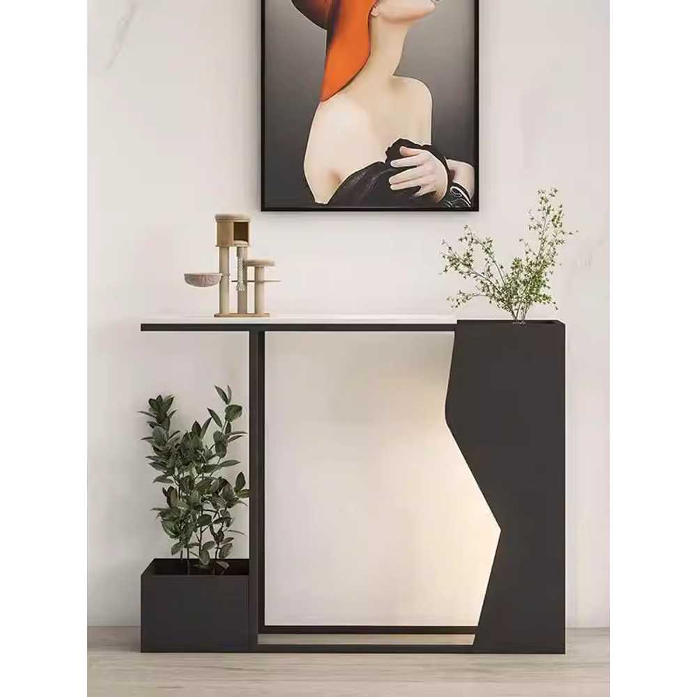 현관 테이블 폭좁은 복도 거실 화분 스탠드 선반 가구 80cm - 상세 이미지 3