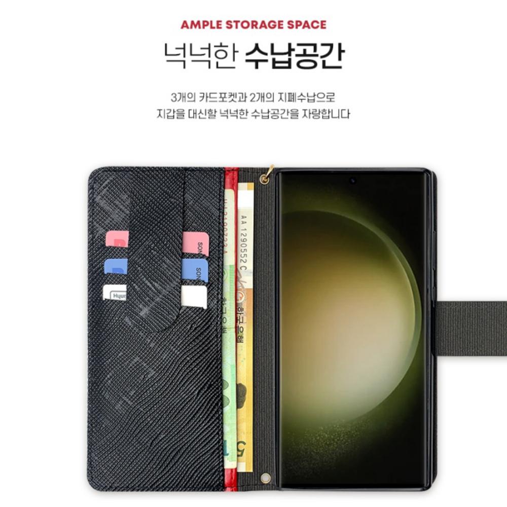 지갑케이스 가죽 스트랩 지퍼 카이잔 카멜, 갤럭시S26플러스 SM-S947N - 상세 이미지 4