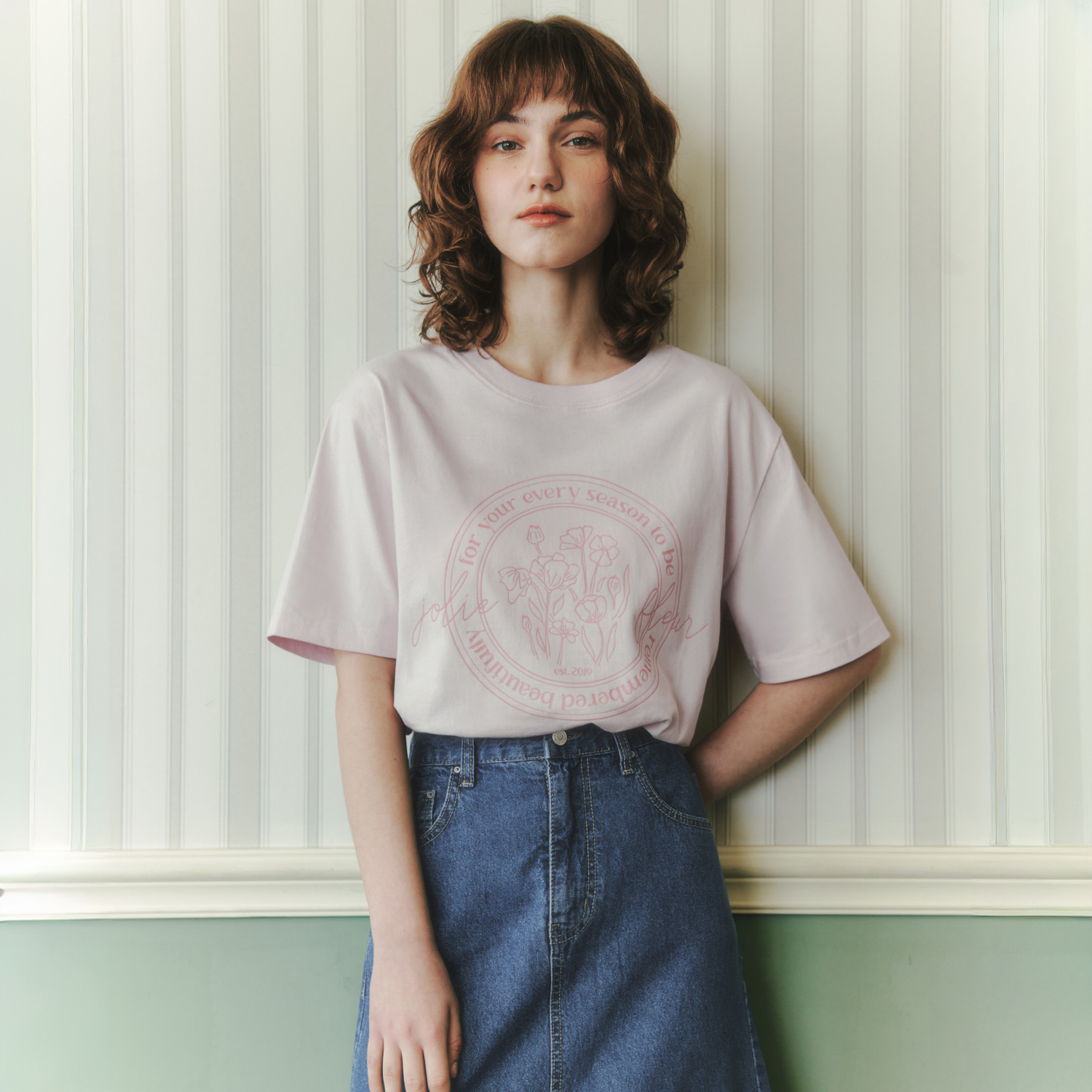 [제로스트릿][6컬러] 플라워 레터링 반팔 티셔츠 FLOWER LETTERING SHORT SLEEVE T-SHIRT 이미지 2