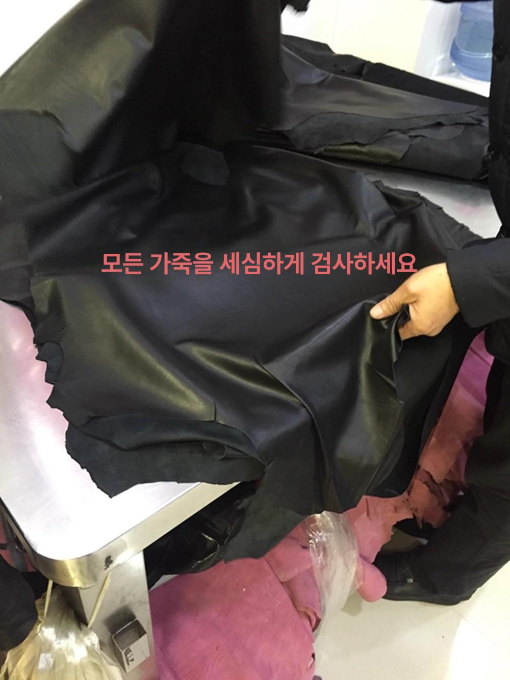 레더스커트 하이웨이스트 H라인 미디 가죽스커트 - 상세 이미지 5