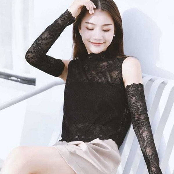 시스루 여성 레이스 팔 토시 망사 레이스 팔 토시 운전 - 상품 이미지