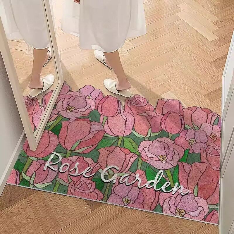 현관매트 코일 바닥 아파트 출입구 미끄럼방지 로즈가든 50x80cm - 상품 이미지