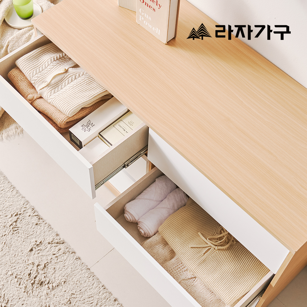 라자가구 메이브 속깊은 심플 슬림 3단 800 서랍장 옷방 원룸 드레스룸 다용도 수납 이미지 7