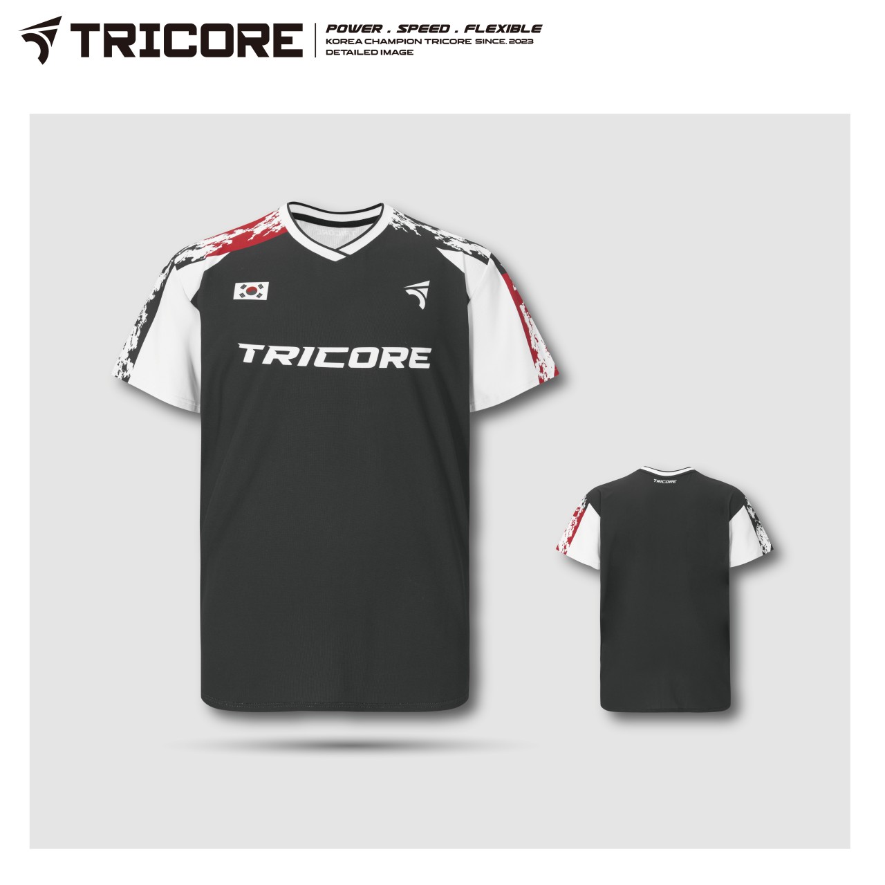 트리코어 배드민턴 반팔 티셔츠 경기 게임웨어 태극기 운동복 피클볼 TRT-1/249 - 상품 이미지