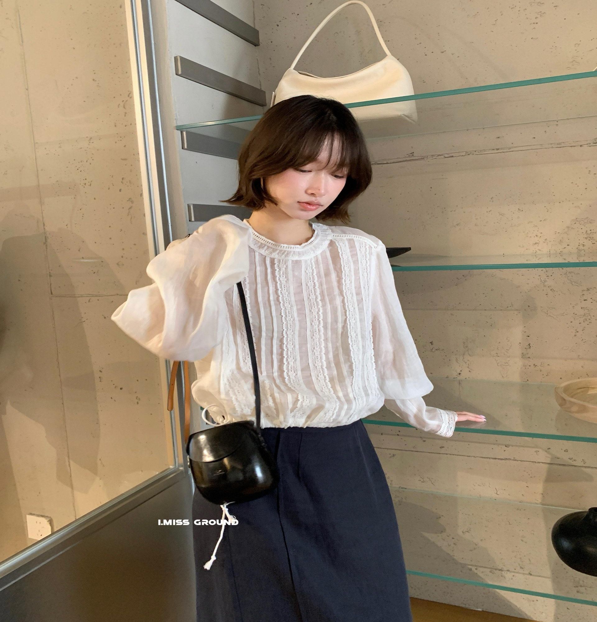 미혼남녀의효율적만남 한지민 블라우스 이의영 코디 여성 프렌치 셔츠 봄 패션 옷 - 상품 이미지