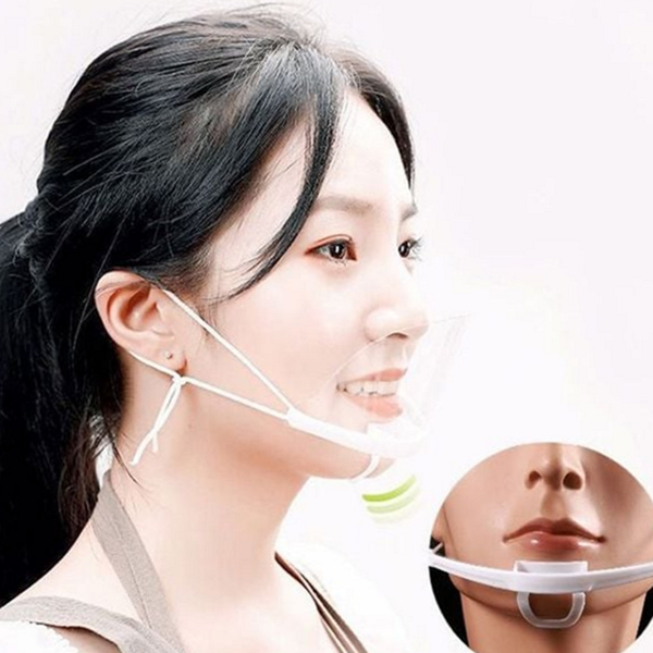 재사용 투명 위생 마스크 조리용 플라스틱 위생 마스크 음식점 급식 - 상품 이미지