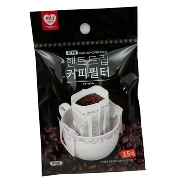 휴대용 핸드 드립 커피 필터 개별포장 일회용 커피 필터 여과지 - 상품 이미지