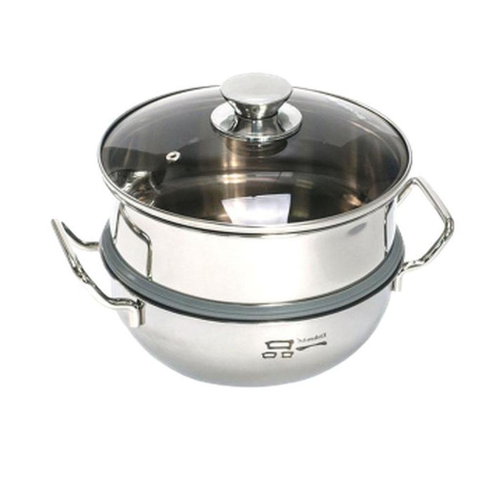 IH 통3중 찜냄비 전골냄비 2단찜기 강화유리뚜껑 20cm