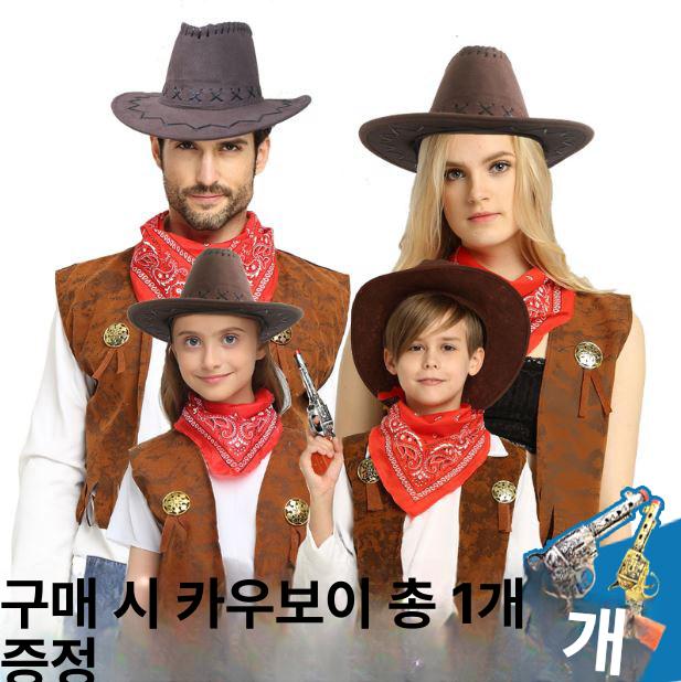 카우보이 할로윈 서부 모자 소품 복장 공연 의상 파티 - 상세 이미지 2