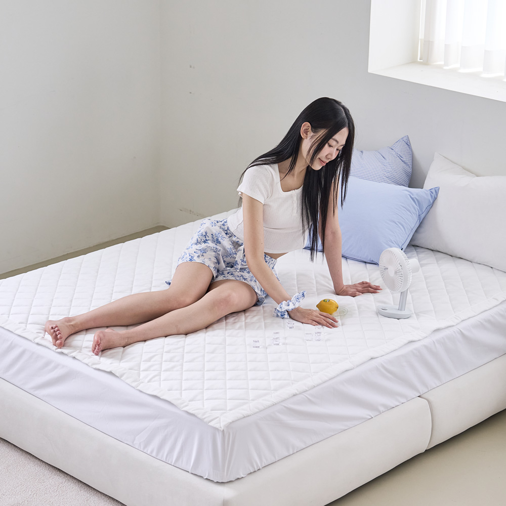 소프라움앤 아이스메쉬 에어쿨 냉감 고정밴딩 침대패드 화이트 슈퍼싱글 - 상세 이미지 5