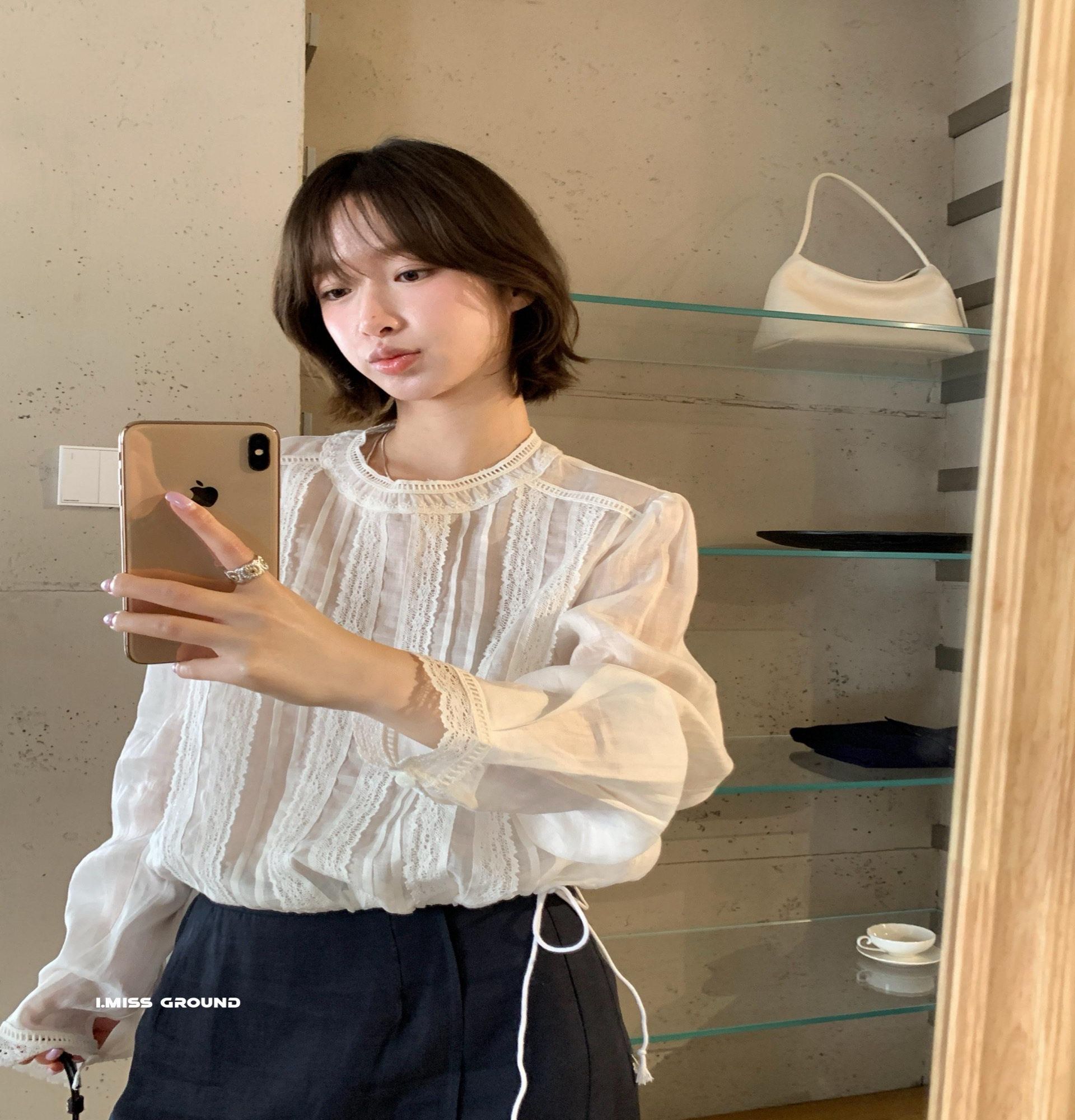 미혼남녀의효율적만남 한지민 블라우스 이의영 코디 여성 프렌치 셔츠 봄 패션 옷 - 상세 이미지 3