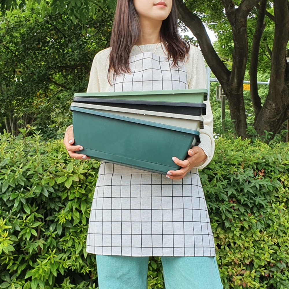플라스틱 직사각형화분 빈화분 중형 상추 키우기 텃밭 옥상 베란다 - 상품 이미지