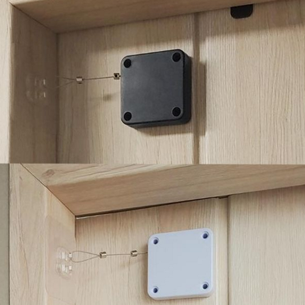 접착식 자동 닫힘 도어클로저 미닫이 문 자동 닫힘 와이어 무타공 - 상품 이미지