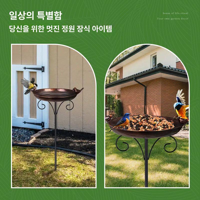새모이통 피딩 피더 발코니 마당 버드 주택 걸이형 참새 정원 버드피딩 먹이 고동색 - 상세 이미지 5