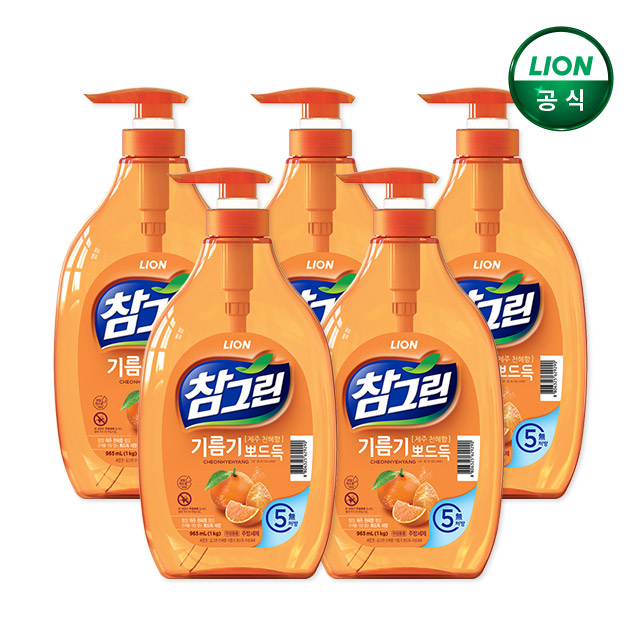 참그린 기름기 뽀드득 1kg 펌프 x 5개 / 주방세제 - 상품 이미지