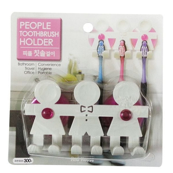 흡착식 칫솔 걸이 벽면 치솔 꽂이 욕실용 가정용 위생 정리 - 상품 이미지