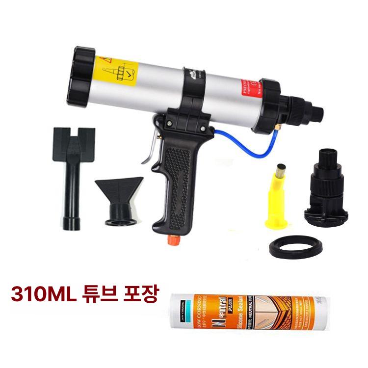 자동 공압 무선 고압 알루미늄 바디 실리콘 그리스 우레탄 코킹건 유리 판금 접착제 글루건 게이지 450ml 소시지 포장 피스톤 이미지 7