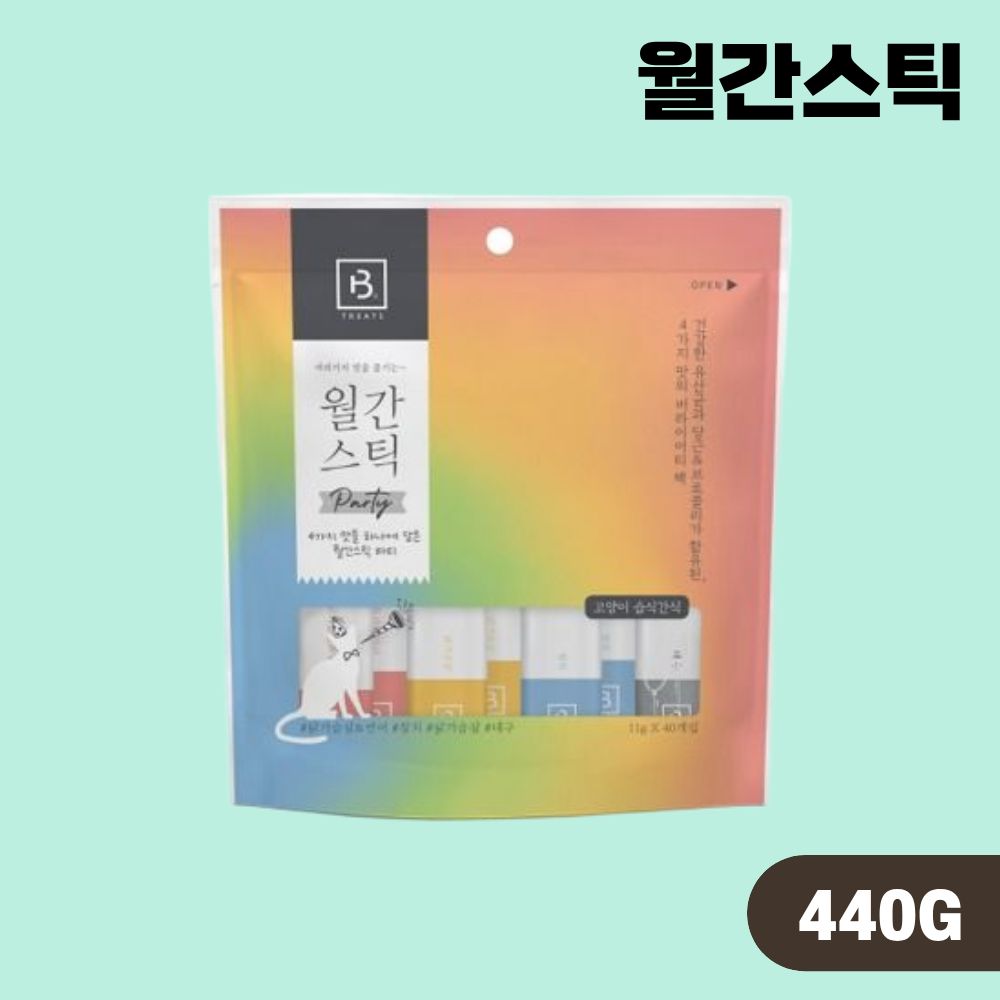 월간스틱 짜먹는 고양이 간식 대용량 파티, 440g, 1개 - 상품 이미지