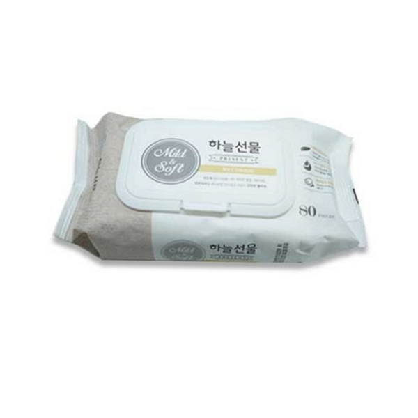 부드러운 캡형 물티슈 도톰한 대용량 물티슈 저자극 80매 - 상품 이미지