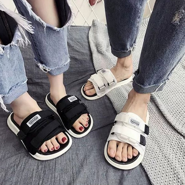 푹신한 여름 샌들 와이드 커플 샌들 데일리 통굽 - 상품 이미지