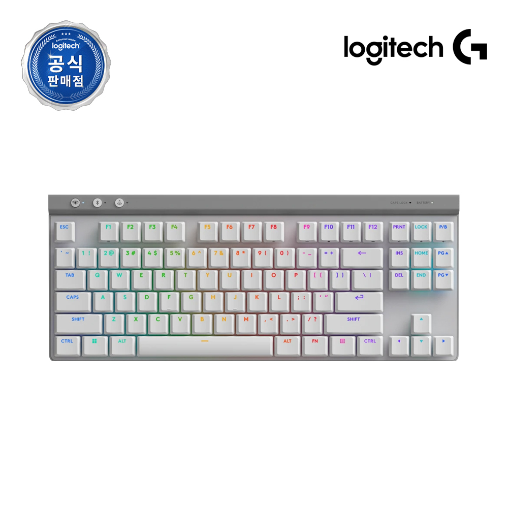 로지텍코리아 공식 G515 LIGHTSPEED TKL 무선 게이밍키보드 화이트, 적축 제품 이미지