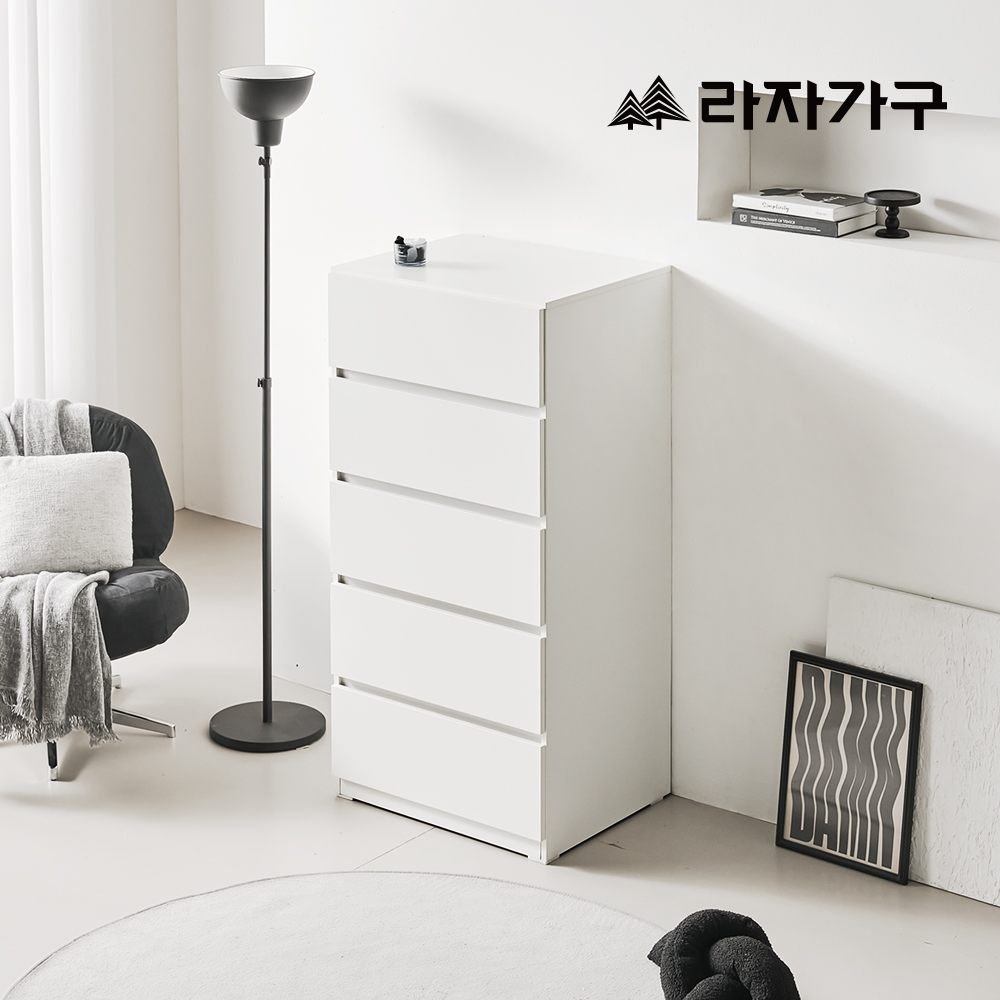 라자가구 조앤 속깊은 광폭 심플 슬림 5단 600 서랍장 드레스룸 원룸 옷 틈새 다용도 수납 이미지 7