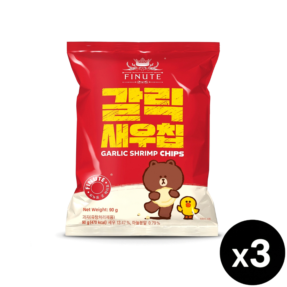 피뉴트 갈릭새우칩, 90g, 3개 - 상품 이미지
