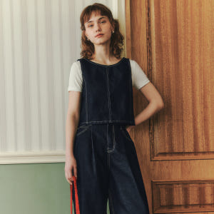 [제로스트릿] 데님 크롭 뷔스티에 DENIM CROP BUSTIER / ... 착용 후기 | 사이즈/핏 총정리 - 상품 이미지 2