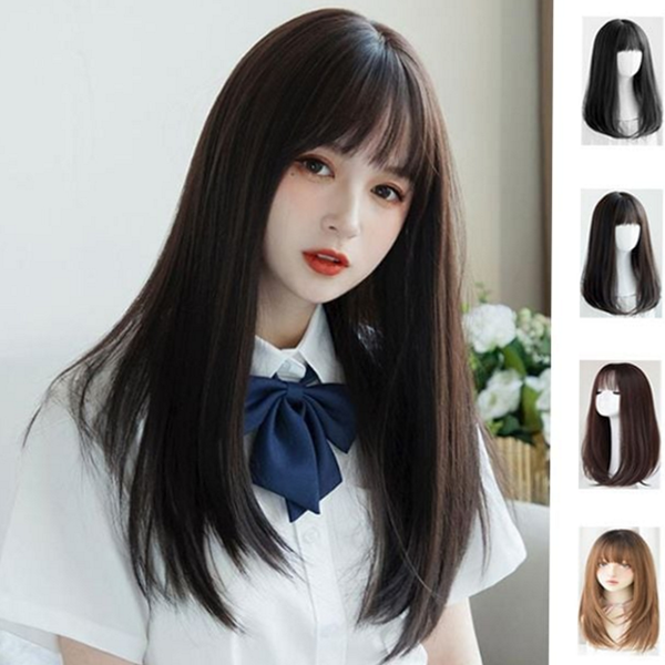 데일리 긴 머리 가발 웨이브 통가발 생머리 여성 헤어 - 상품 이미지