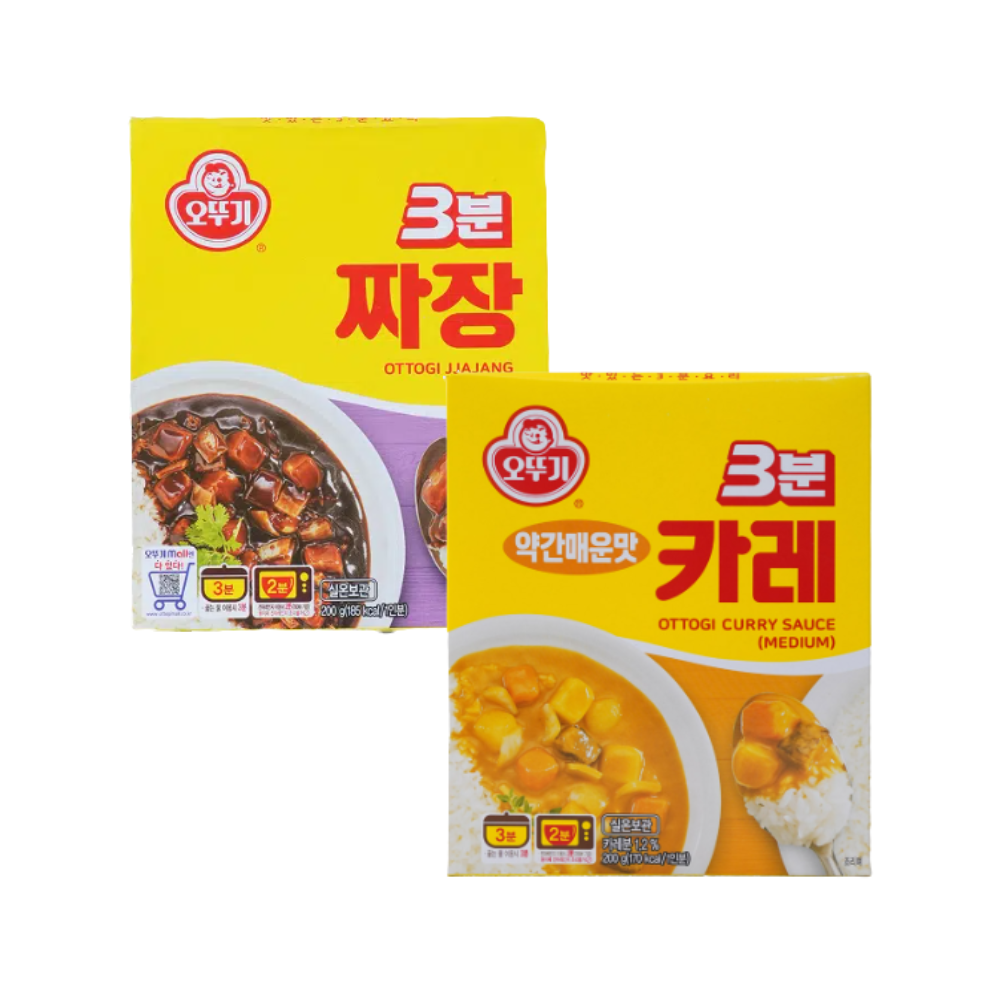 오뚜기 3분카레 약간 매운맛 12개 + 3분짜장 12개 (총24개) - 상품 이미지