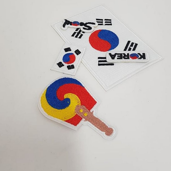 부착형 태극기 자수 패치 태극 열 접착 태극기 와펜 패브릭 - 상품 이미지