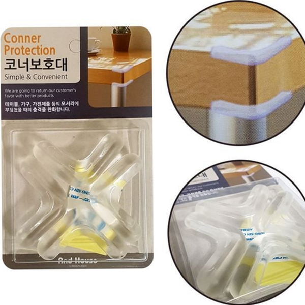 투명 코너 보호대 실리콘 모서리 보호대 어린이 안전 가구 - 상품 이미지