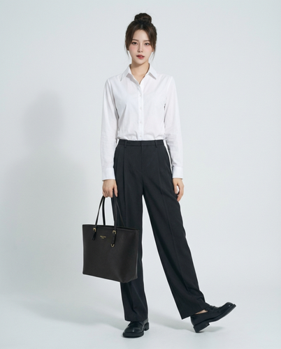 심플 베이직한 대용량 모던 레트로 여성 쇼퍼 빅백 데일리 룩백 학생, 여행, 노트북가방, 직장인 패션 숄더백 빅 백 - 상세 이미지 3