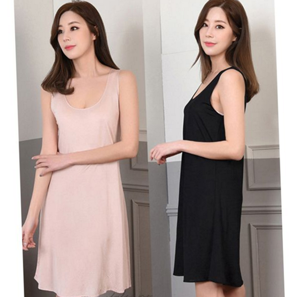 데일리 여성 인견 슬립 런닝 여성 롱 슬립 이너웨어 원피스 - 상품 이미지