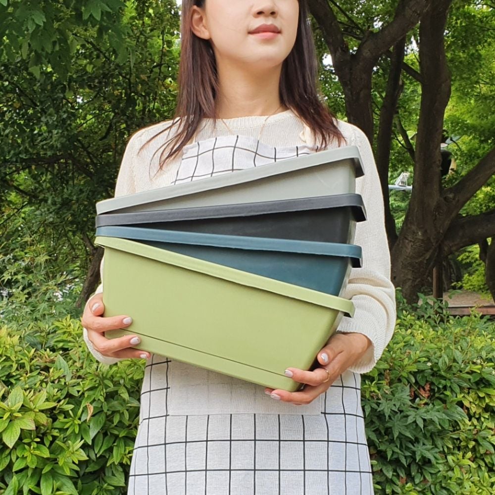 플라스틱 직사각형화분 빈화분 소형 상추 키우기 텃밭화분 긴화분 베란다 - 상품 이미지