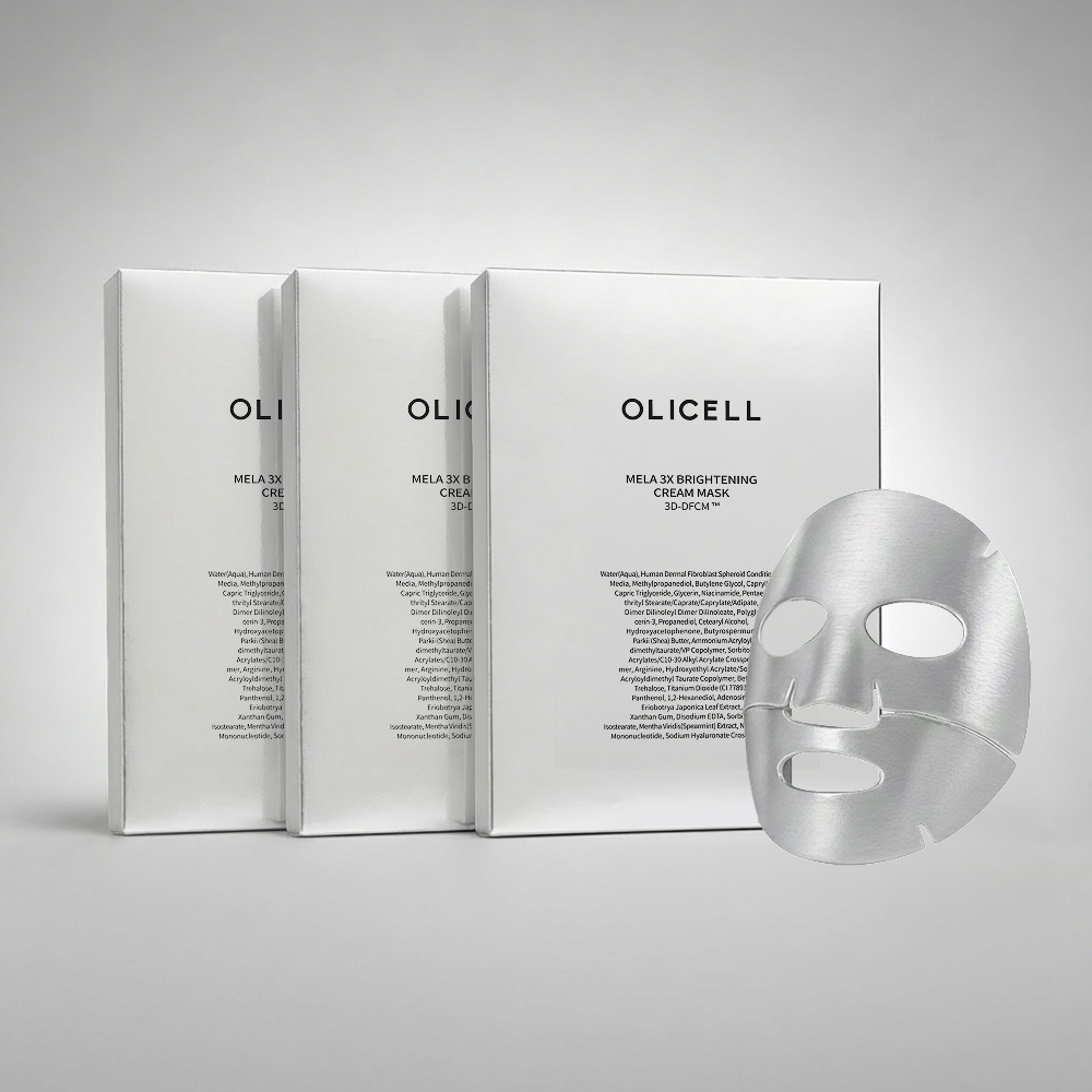 올리셀 멜라 3x 브라이트닝 크림 랩핑 마스크팩 5매, 3개 - 상품 이미지