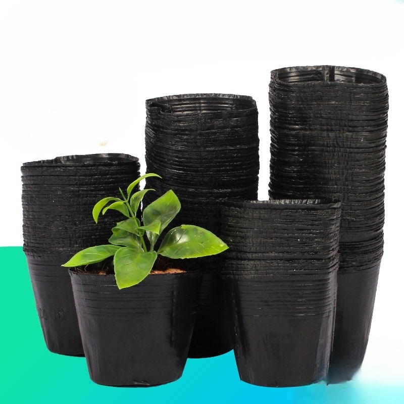 비닐포트 원형 묘목컵 튼튼한 플라스틱 다용도 모종 재배용 일회용 검정 포트 12x10cm - 상품 이미지
